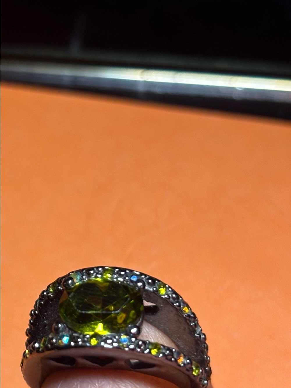 Green Gemstone Statement Ring